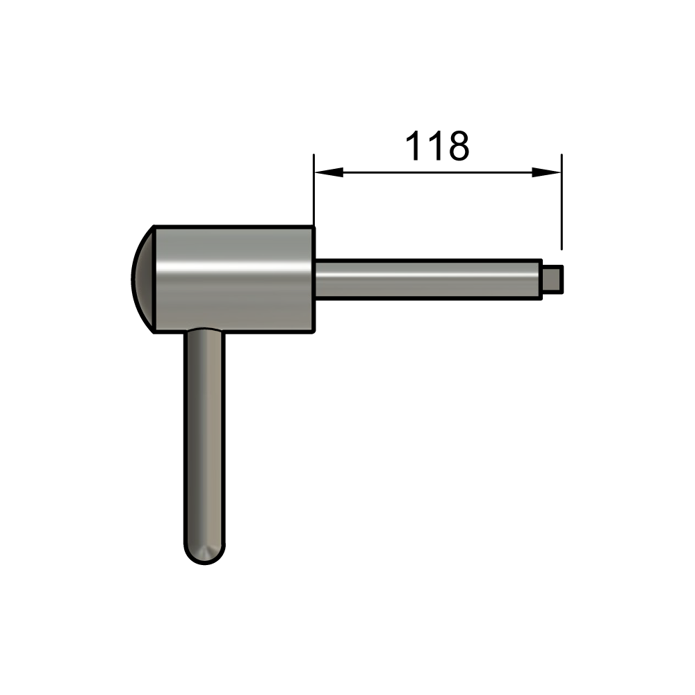 Bertha Door handle (Medium shaft 118mm)