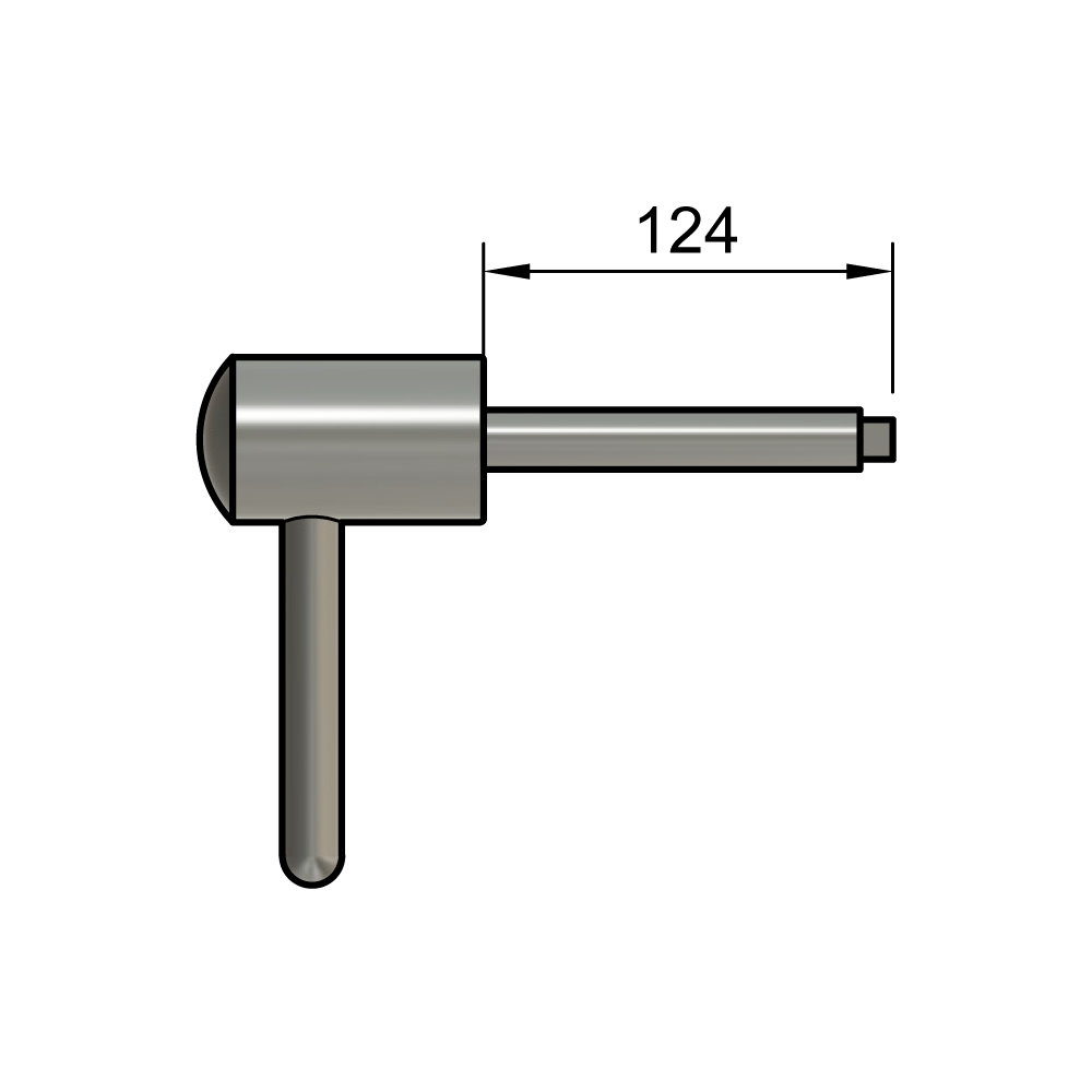 Bertha Door handle (Long shaft 124mm)